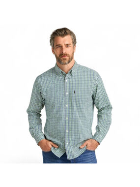 Barbour Classic Fit Plaid Oxford Button Up Shirt Men's XXL